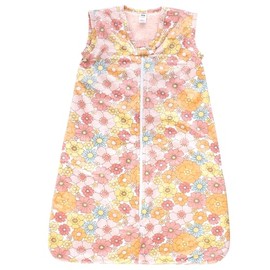 Hudson Baby Unisex Baby Plush Faux Fur Sleeping Bag, Wearable Blanket, Peace Love Flowers, 18-24 Months