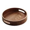 Lheng Bamboo Wood Natural Serving Tray, Raised Edge, Food Tray,Cut-Out