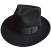 Classic Black Men's Wool Felt Godfather Gangster Mobster Gentleman Fedora