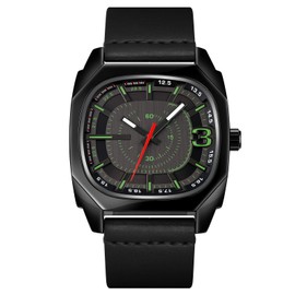 findtime Men's watch men's watch men's watches watch men's watches with leather, black, Strap.