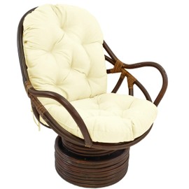 Blazing Needles Solid Twill Swivel Rocker Chair Cushion, 48" x 24", Natural