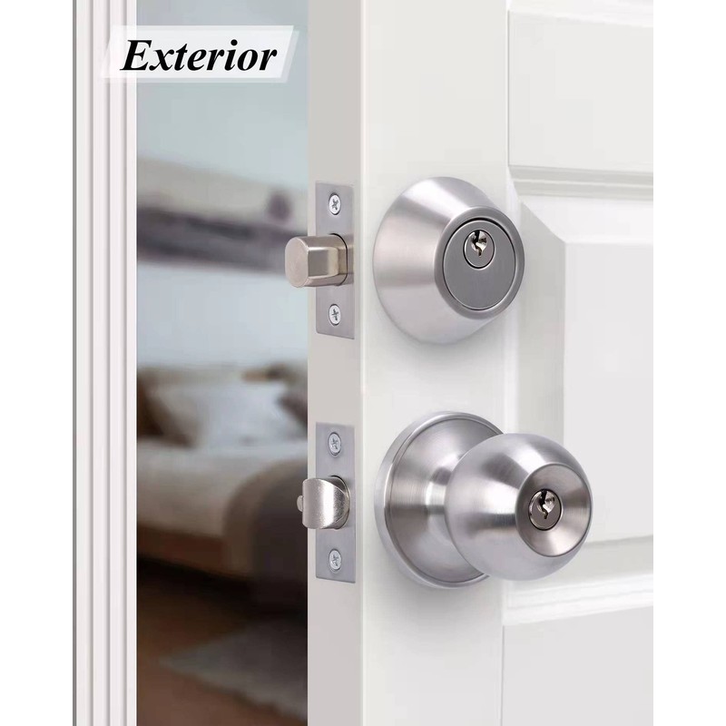 Lanwandeng (6Sets) All Keyed Same Entry Door Knob and Single