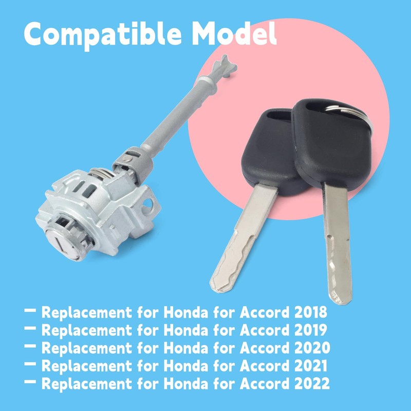 GLOXTED 04921-TVA-A01 Front Left Driver Side Door Lock Cylinder Set