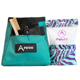Psychi OG Chalk Bucket Starter Pack Bundle for Rock Climbing Bouldering Gym (Turquoise)
