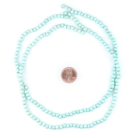 The Bead Chest Natural 5mm Wooden Beads in Green - Turquoise for Jewelry Making Round Loose Wood Spacer Beads I Approximately 90 Beads