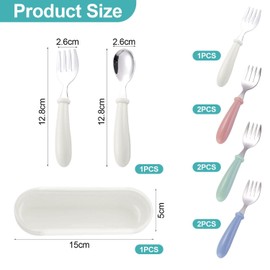 7 Pieces Forks, 1 Piece Spoon and 1 Piece Box, Stainless Steel Tableware, Children's Tableware, Cute Tableware, Kitchen Supplies