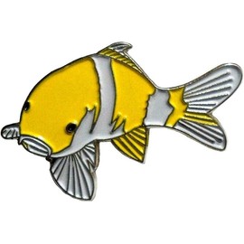 GBJUK Yellow Koi Carp Fish Metal & Enamel Pin Badge Lapel with Butterfly Locking Back