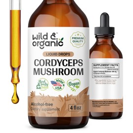 Cordyceps Mushroom Extract - Cordyceps Sinensis Liquid Drops Supplement for Immune and Energy Support - Cordyceps Mushroom Powder Tincture - Vegan, Alcohol Free Mushroom Supplement - 4 Fl Oz