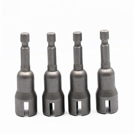 4PCS Power Wing Nut Driver Slot Wing Nut Drill Bit Socket Wrenches Tool 1/4 Inch Hex Shank for Panel Nuts Screws Eye Q-Hanger C Hook Bolt