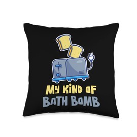 Bathroom Fixture Or Showering Lover My Kind Bomb Morning Bathtub Bathing Throw Pillow, 16x16, Multicolor