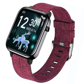 Compatible with Zard zoop Smart Watch bands, Giaogor Breathable Nylon Woven Fabric Replacement Accessory Strap Compatible with Zard zoop Smart Watch 1.4" (Red)
