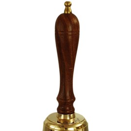 Solid Brass Hand Bell with wood handle Decorative Brass Hand Bell