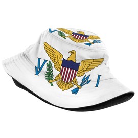 US Virgin Islands Flag Bucket Hat for Women Men US Virgin Islands Fisherman Hats Outdoor Summer Sun Protection Travel Hiking Caps