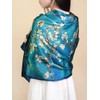 Prettystern Van Gogh Silk Stole Blue XXL Oversize Almond Tree