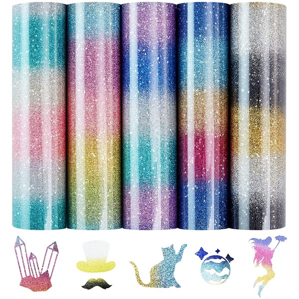 Tintnut Gradient Glitter HTV Iron on Vinyl - 12x10 inch