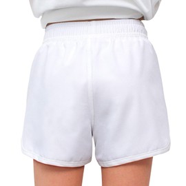 Hill & Sea Girls Swim Shorts 2 in 1 Bathing Suits Kids Quick Dry Boardshort Bottoms Swimming Swimwear with Compression Liner(White,10-12)