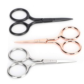 TOPINCN Tijeras Vintage de Acero Inoxidable, 10 x 3 cm, Set de 3 Piezas para Bordar, Coser, Cejas, Manualidades, Portátiles y Duraderas