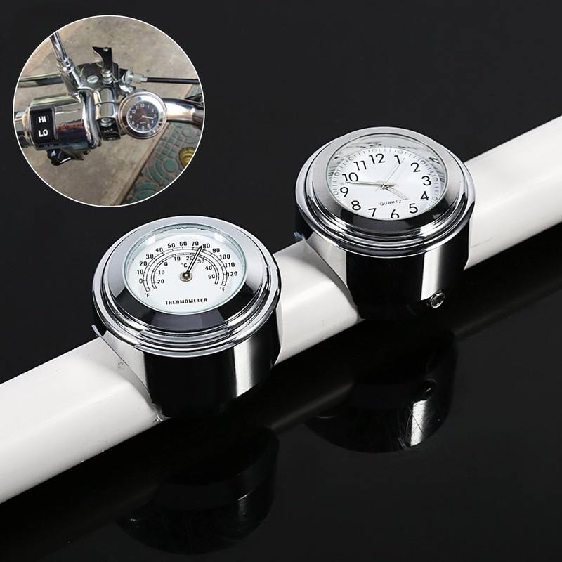 VGEBY Motorcycle Handlebar Clock, 7/8" 1" Motorcycle Handlebar Dial Clock