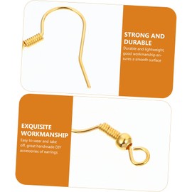 DOITOOL 200 Ganchos para Pendientes de Hierro Dorado DIY Superficie Lisa, Accesorios Ligeros para Hacer Aretes y Manualidades en Casa