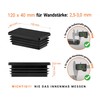EMFA Lamellar Plugs 120 x 40 mm for Rectangular Tube
