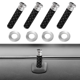 HQRNYP 4PCS American Flag Car Door Lock Knobs, Automotive Door Lock Switches, Carbon Fiber Auto Inner Latch Pull Pin Cap Replacement, Car Modification Accessories for SUV Sedan Truck (Black&White)