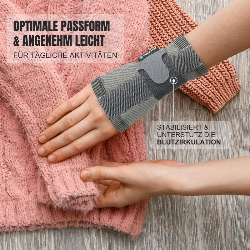 Rehband QD Wrist Brace, Knitted Wrist Support, Hand Stabilisation, Colour: