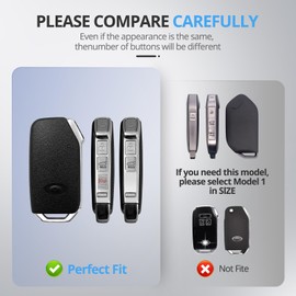 2Pack for Kia Key Fob Cover with Keychain. TPU Soft Shell Full Protection.Compatible with Kia K5 Forte Sportage Soul Seltos Telluride Sorento(Black Red, Model-2)