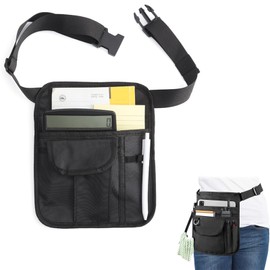 Waitress Apron with Pockets, Waist Apron for Restaurant Service Staff, Black Oxford Fabric Waist Apron with Pockets for Waitress, Waiter, Bartender