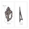 Relaxdays Antique Knocker, Cast Iron, Embellished, for Front Door, HxWxD: