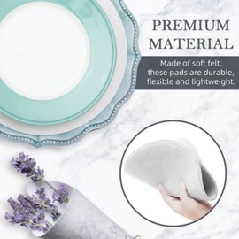 Aoluguya Premium Soft Thick Felt Plate Dish China Coffee Saucer Porcelain Cookware Separator Divider Protector to Safeguard and Organize Your Dishware - Set of 60 and 3 Sizes(10in, 6in, 4.5in)