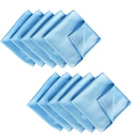 AIVS Microfiber Glass Detailing Cleaning Cloths-10 Pack (12" x 12")-Streak Free-Lint Free-Quickly Clean Windows,Mirrors,Windshield, Computer Screen,TV Tablets and Dishes