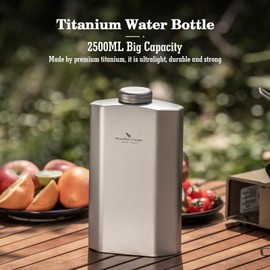 Boundless Voyage Titanium Water Bottle 2500ML Big Capacity Sports Water Bottle Ultralight Leakproof Drinkware for Outdoor Camping Hiking Ti3004D