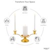 Hosley Gold Metal Unity Candle Holders for Wedding Ceremony Set.