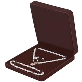 LETURE Velvet Jewelry Set Box, Velvet Gift Box for Bracelet Necklace Earring Ring (Coffee)