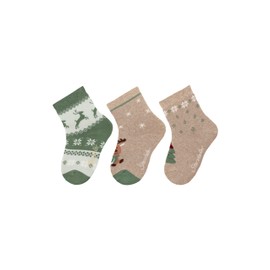 Sterntaler Unisex Christmas Socks Pack of 3, beige