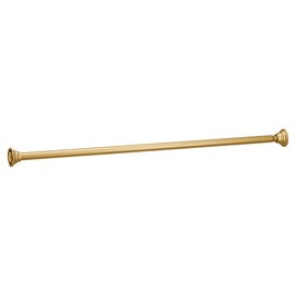 Moen Brushed Gold 44-72-Inch Adjustable Tension Mounted Straight Shower Curtain Rod for Bathroom, No Drilling Needed, TR1000BG