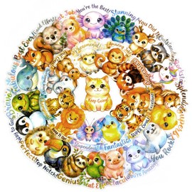 Animal Positive Affirmation Stickers - 50 Pcs Clear PET