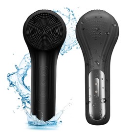 Electric Silicone Facial Brushes for Cleaning and Exfoliating,Electric Face Scrubber with Waterproof and Rechargeable Facial Skin Care for Women and Men（Black）