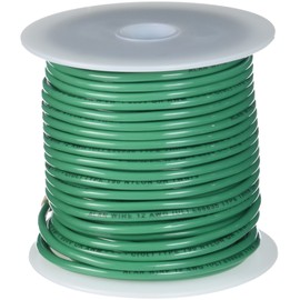 Remington Industries 12SLDGRETHHN100 12 AWG Gauge Solid THHN Building Wire, 600V, 100' Length, Green