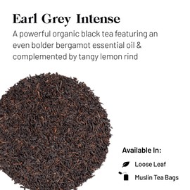 Kusmi Tea Earl Grey Intense - 3.5 oz Loose Tea Tin - Organic Earl Grey Black Tea - Features Bolder Bergamot & Tangy Lemon