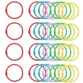 sourcing map 40pcs Binder Rings 1.5 Inch Loose Leaf Binder Ring Metal Book Rings Colorful Loose Leaf Rings for Index Cards Keychain Key Notebook Rings for Home Office
