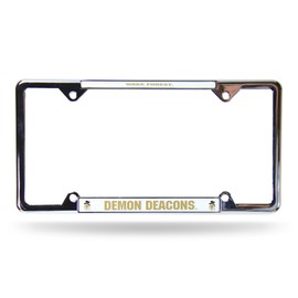 Wake Forest Demon Deacons EZ View Chrome Metal License Plate Frame