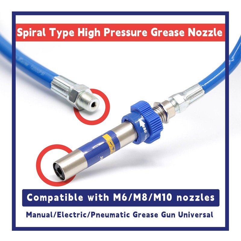 High Pressure Grease Coupler, Heavy-Duty Grease Gun Coupler Fittings Extensions