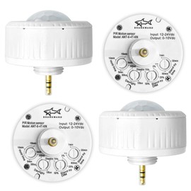 4 Pack Ceiling Sensor, PIR Occupancy Motion Detector for LED High Bay Light, 40 FT Ceiling and 50 FT Wall Mount Detection Diameter, Commercial/Industrial Grade