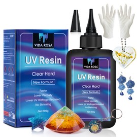 VidaRosa 100g UV Resin - Crystal Clear & Quick Curing, Non-Yellowing, Low Odor for Jewelry Making, DIY Crafts - Clear Epoxy for Artisans & Hobbyists