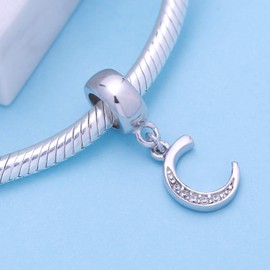 SoulBeads - Colgante de plata de ley 925 con letra de la letra de la A a la Z para pulsera europea