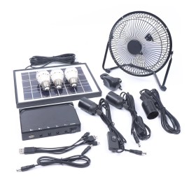 Solar Power Panel Kit and Fan & LED Light USB Charging for Home Outdoor Camping
