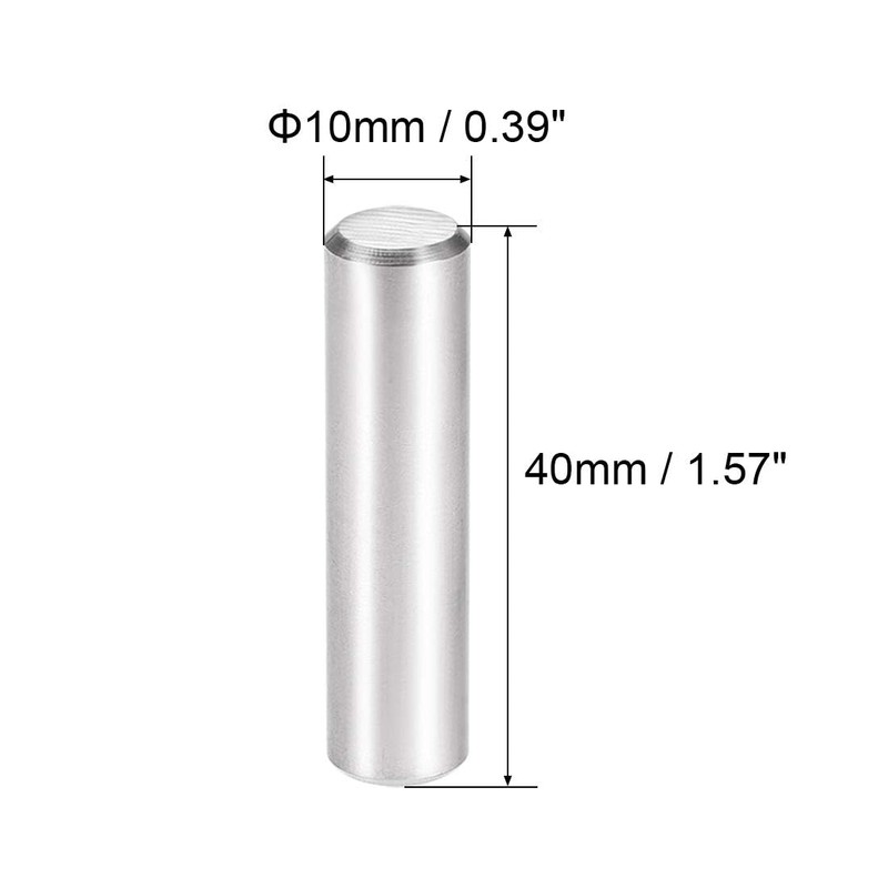 TOP-VIGOR 5Pcs 10mm x 40mm Dowel Pins Shelf Support Pegs,