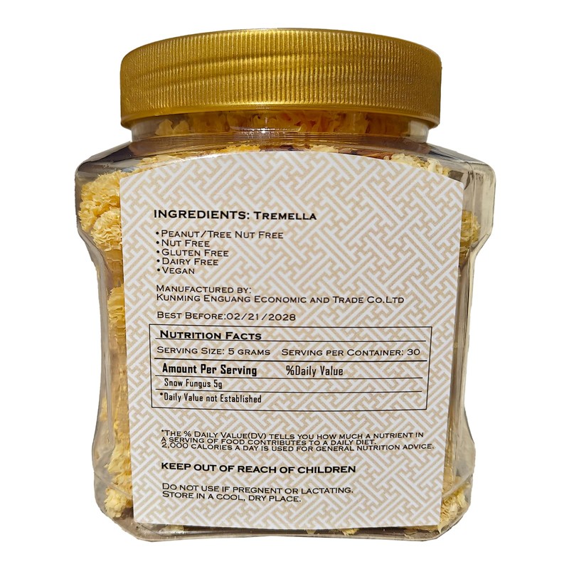 LUCENTIS White Fungus Tremella Fuciformis, Dried Mushroom, 5.29 oz, 150g