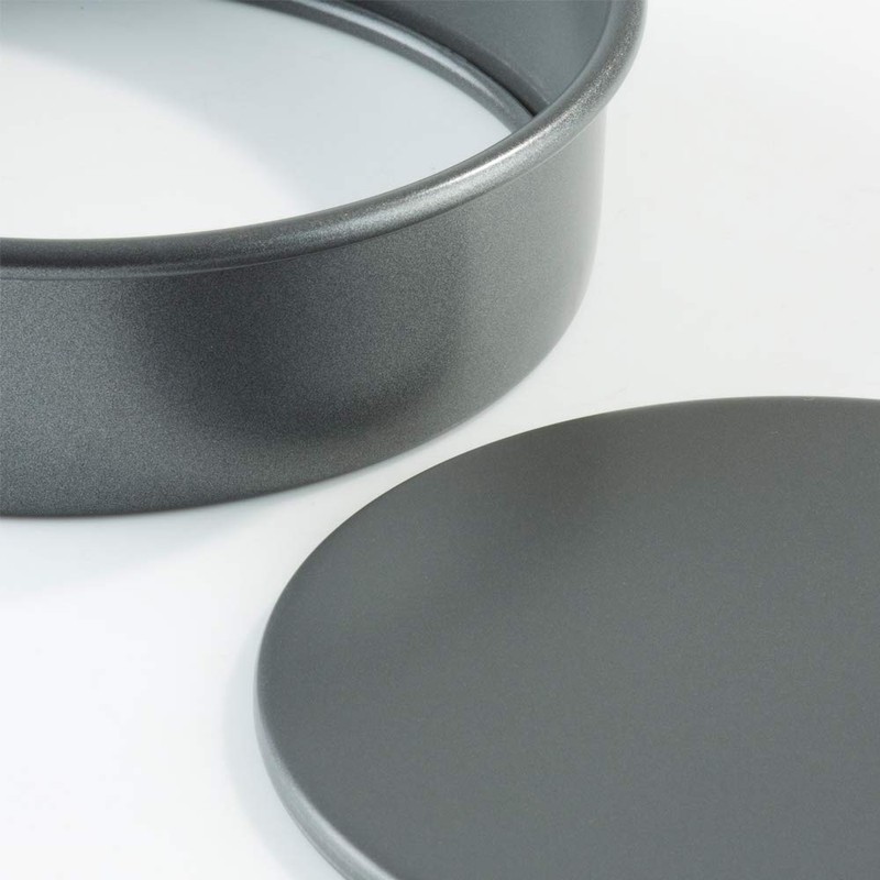 Prochef 8-inch Teflon Shallow Loose Base Cake Tin, Graphite